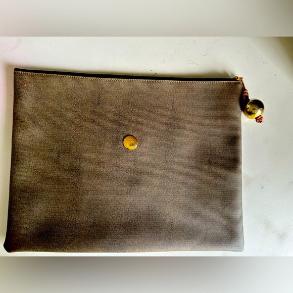 Fendi Brown Clutch with Gold Accents - Picture 1 of 10